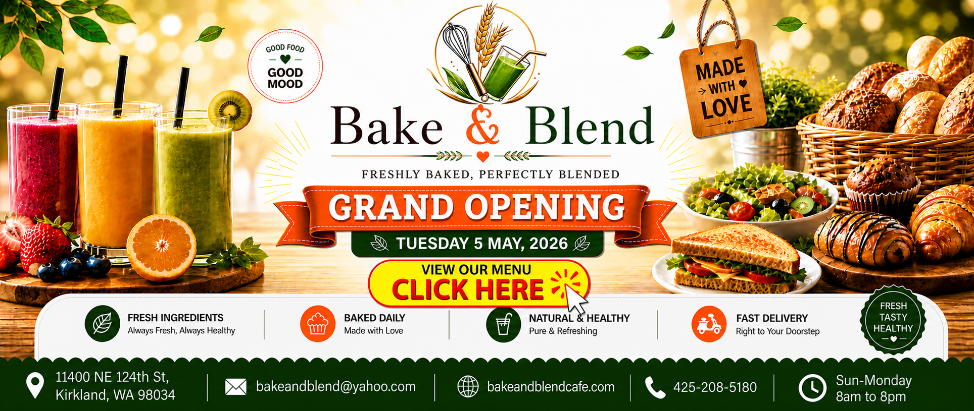 Bake & Blend Cafe Menu